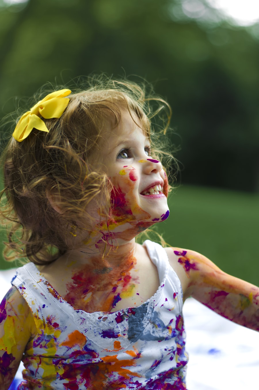 A child engaged in learning